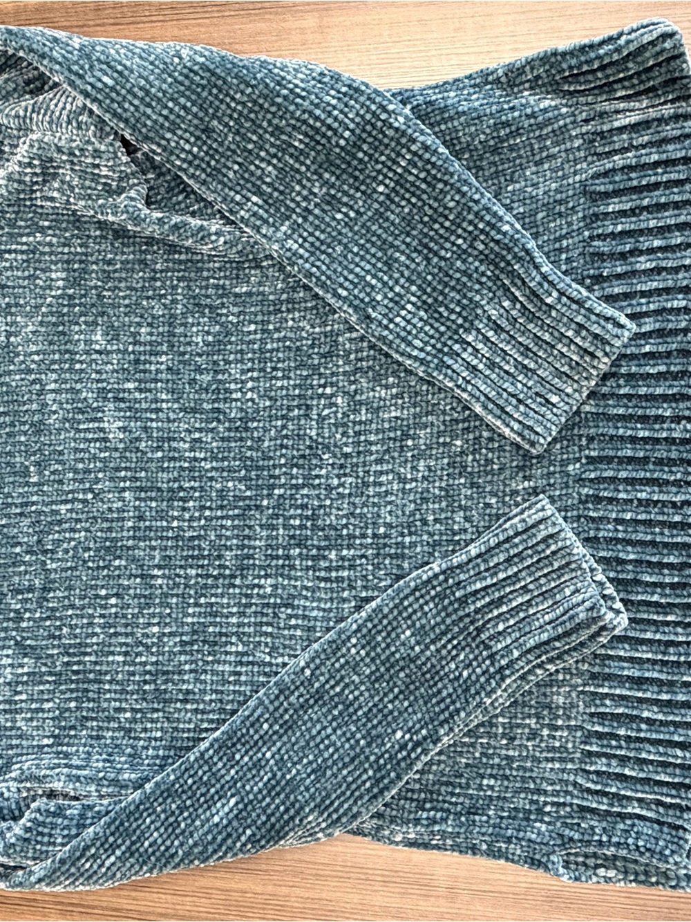 Jones New York Chenille Crewneck Sweater in Teal Blue